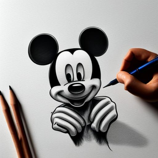 How to draw Little Mickey Mouse and color it - Easy step-by-step drawing  lessons for kids - YouTube